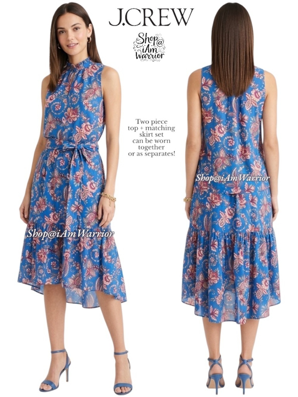 J.Crew Liberty floral 2 piece top + ruffle skirt set *shop@iamwarrior